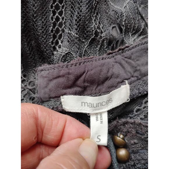 Maurices Women's Size Small Gray Lace Midi Dress - Picture 6 of 8